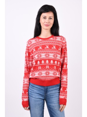 Pulover Dama Jjxx Jxholly Crew Neck Red